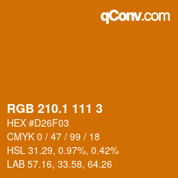 カラーコード: RGB 210.1 111 3 | qconv.com