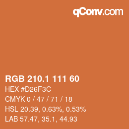 カラーコード: RGB 210.1 111 60 | qconv.com