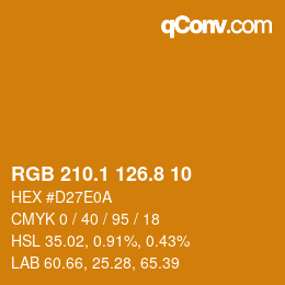 Color code: RGB 210.1 126.8 10 | qconv.com