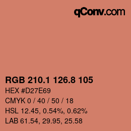 Farbcode: RGB 210.1 126.8 105 | qconv.com