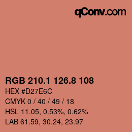 Color code: RGB 210.1 126.8 108 | qconv.com