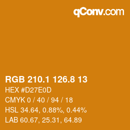 Color code: RGB 210.1 126.8 13 | qconv.com