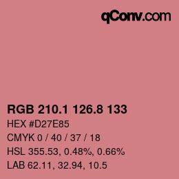 Color code: RGB 210.1 126.8 133 | qconv.com