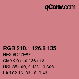 カラーコード: RGB 210.1 126.8 135 | qconv.com