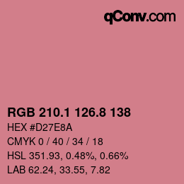 Color code: RGB 210.1 126.8 138 | qconv.com