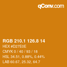 Color code: RGB 210.1 126.8 14 | qconv.com