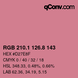 Color code: RGB 210.1 126.8 143 | qconv.com