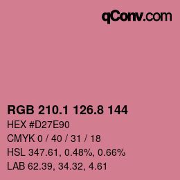 カラーコード: RGB 210.1 126.8 144 | qconv.com