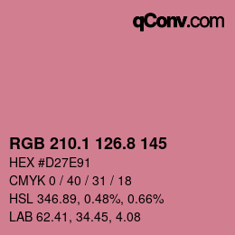 カラーコード: RGB 210.1 126.8 145 | qconv.com