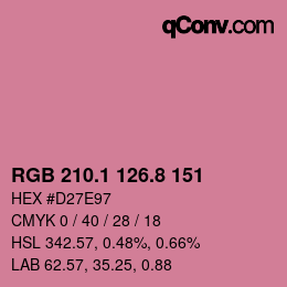 カラーコード: RGB 210.1 126.8 151 | qconv.com
