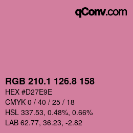 カラーコード: RGB 210.1 126.8 158 | qconv.com