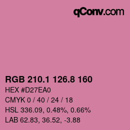 カラーコード: RGB 210.1 126.8 160 | qconv.com