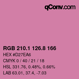 カラーコード: RGB 210.1 126.8 166 | qconv.com