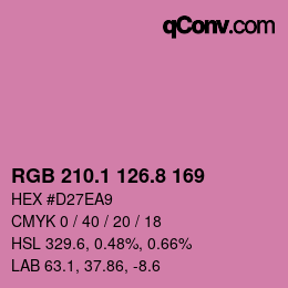 カラーコード: RGB 210.1 126.8 169 | qconv.com