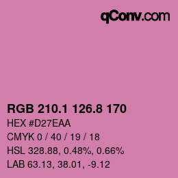 カラーコード: RGB 210.1 126.8 170 | qconv.com