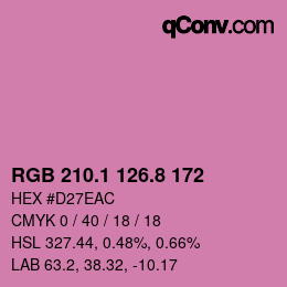カラーコード: RGB 210.1 126.8 172 | qconv.com