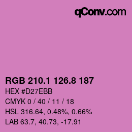 カラーコード: RGB 210.1 126.8 187 | qconv.com