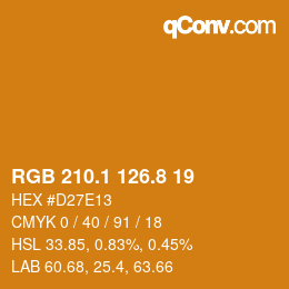 Color code: RGB 210.1 126.8 19 | qconv.com