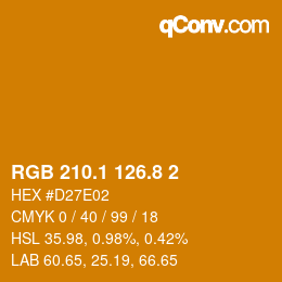 Color code: RGB 210.1 126.8 2 | qconv.com