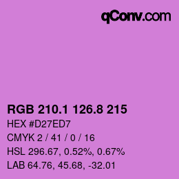 カラーコード: RGB 210.1 126.8 215 | qconv.com