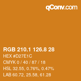 Color code: RGB 210.1 126.8 28 | qconv.com