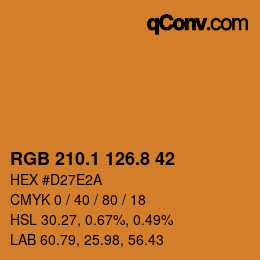 カラーコード: RGB 210.1 126.8 42 | qconv.com