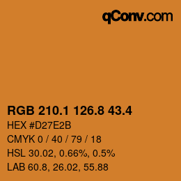 カラーコード: RGB 210.1 126.8 43.4 | qconv.com