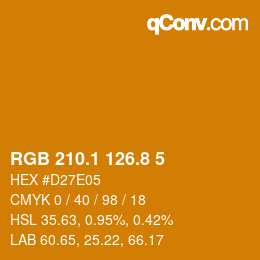 Color code: RGB 210.1 126.8 5 | qconv.com