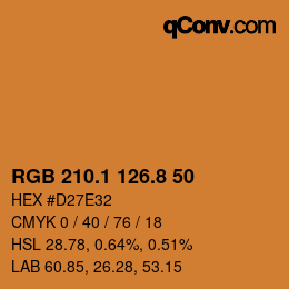 Color code: RGB 210.1 126.8 50 | qconv.com