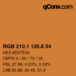 Color code: RGB 210.1 126.8 54 | qconv.com