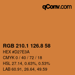 Color code: RGB 210.1 126.8 58 | qconv.com