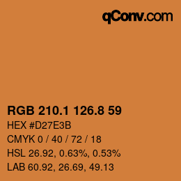 Color code: RGB 210.1 126.8 59 | qconv.com