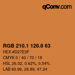 Color code: RGB 210.1 126.8 63 | qconv.com