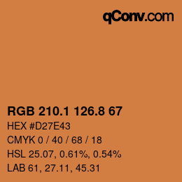 Color code: RGB 210.1 126.8 67 | qconv.com