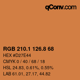 Color code: RGB 210.1 126.8 68 | qconv.com