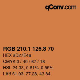 Color code: RGB 210.1 126.8 70 | qconv.com