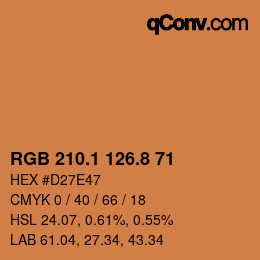 Color code: RGB 210.1 126.8 71 | qconv.com