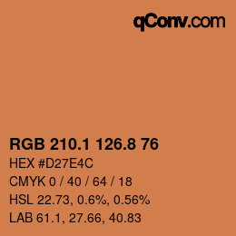 Color code: RGB 210.1 126.8 76 | qconv.com