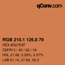 Color code: RGB 210.1 126.8 79 | qconv.com