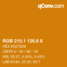 Color code: RGB 210.1 126.8 8 | qconv.com