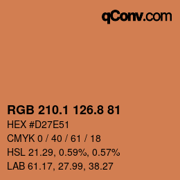 Color code: RGB 210.1 126.8 81 | qconv.com