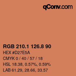 Color code: RGB 210.1 126.8 90 | qconv.com
