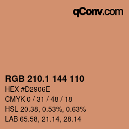 カラーコード: RGB 210.1 144 110 | qconv.com