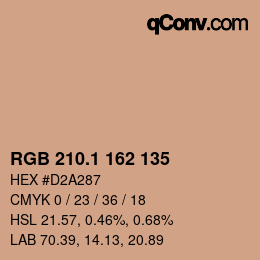 カラーコード: RGB 210.1 162 135 | qconv.com