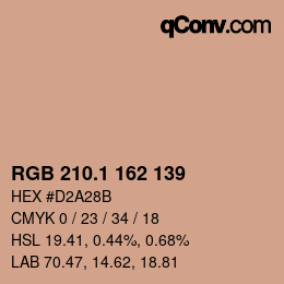 カラーコード: RGB 210.1 162 139 | qconv.com
