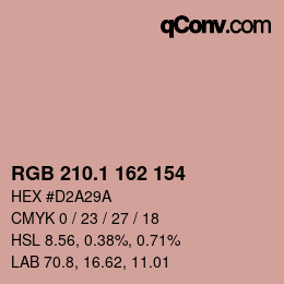 カラーコード: RGB 210.1 162 154 | qconv.com
