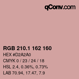 カラーコード: RGB 210.1 162 160 | qconv.com
