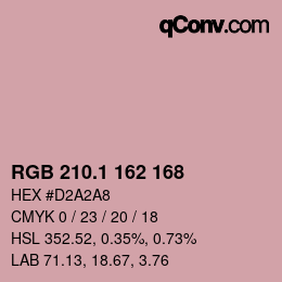 カラーコード: RGB 210.1 162 168 | qconv.com