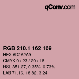 カラーコード: RGB 210.1 162 169 | qconv.com