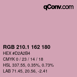 カラーコード: RGB 210.1 162 180 | qconv.com
